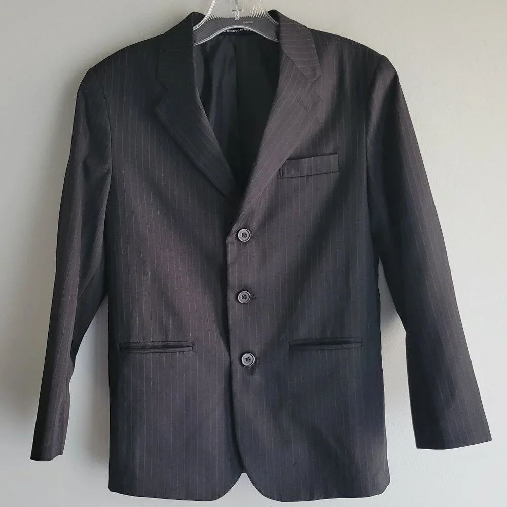 Dockers Pinstripe Youth Black Blazer Size 12 Reg
